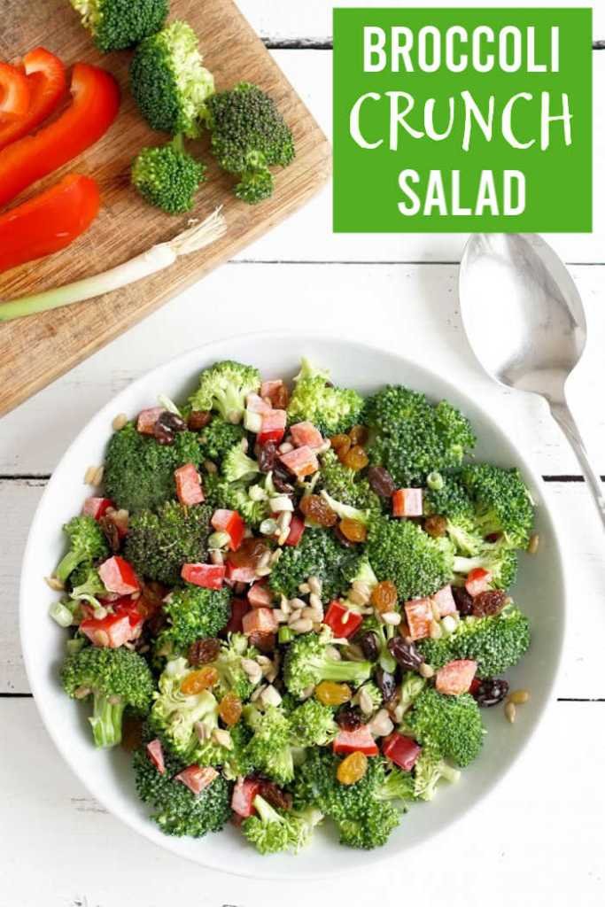 Broccoli crunch salad in a bowl