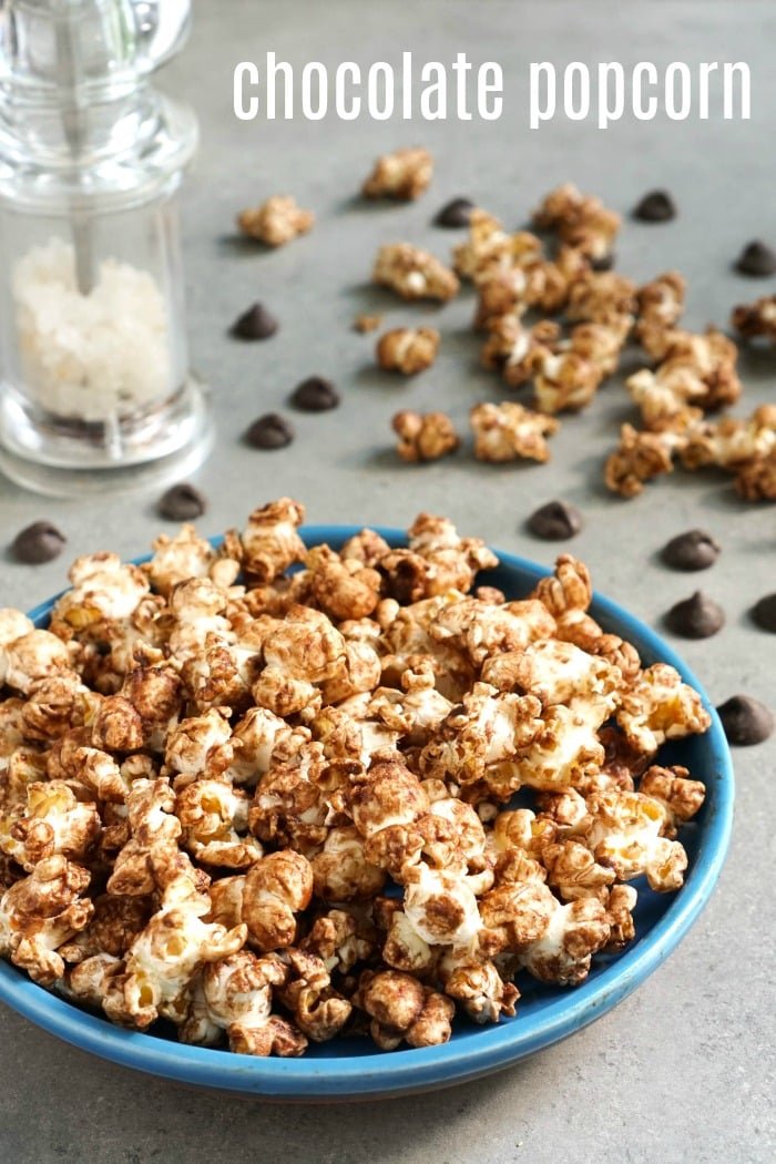 This chocolate popcorn recipe is a delicious, healthy treat that will satisfy your chocolate craving. It's great for a homemade food gift!
