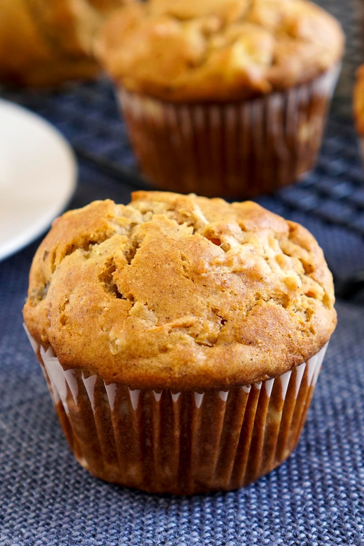 Healthy gluten-free muffin on a placemat