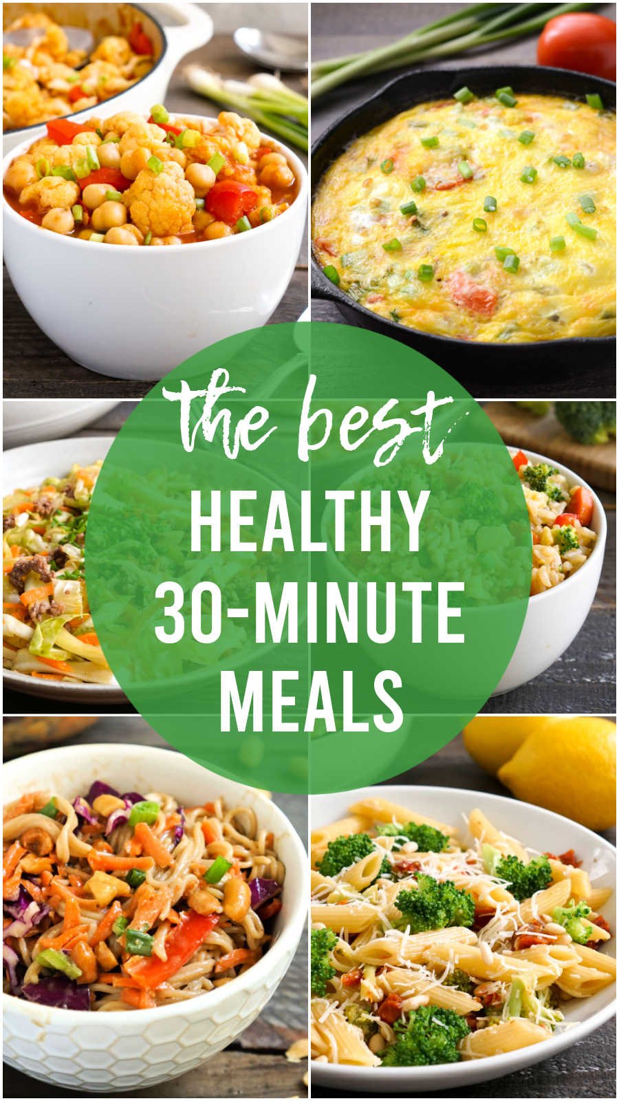 Healthy 30 minute meals collage