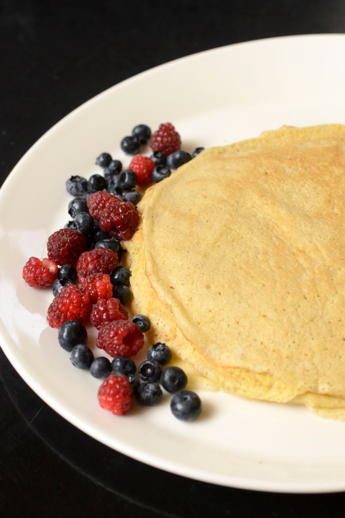 Crepes and berries on a plate
