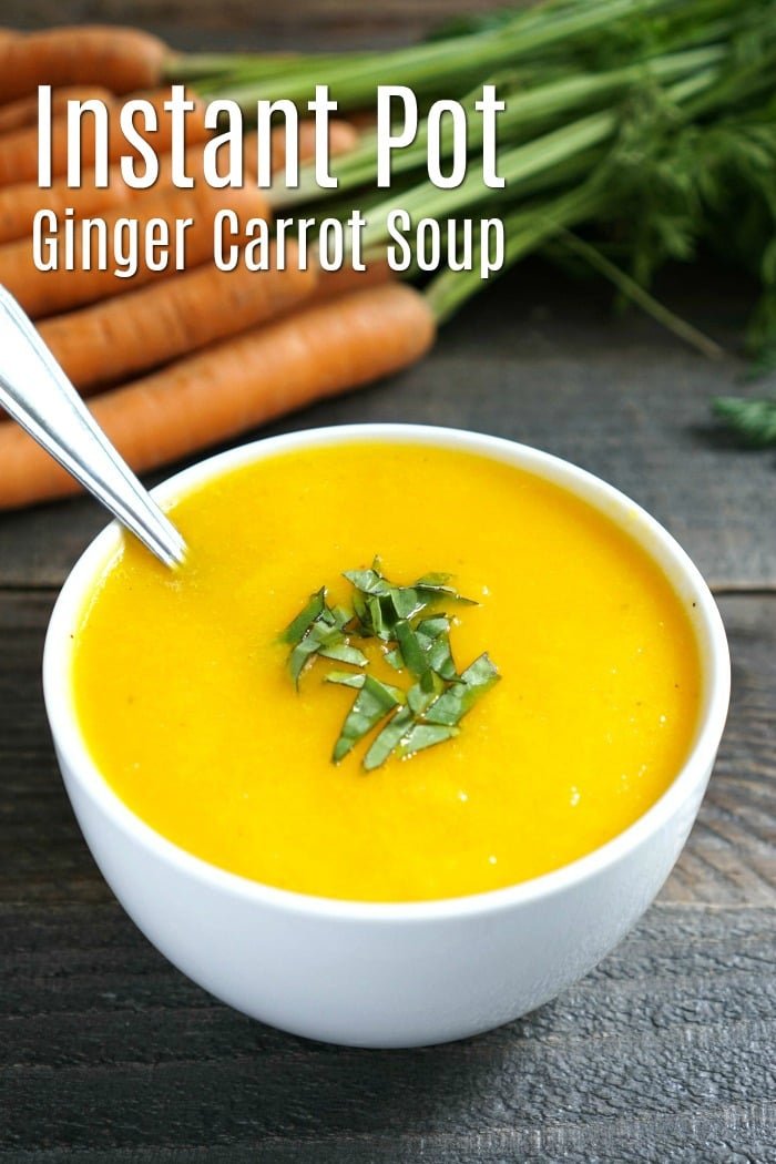 Instant Pot ginger carrot soup in a bowl