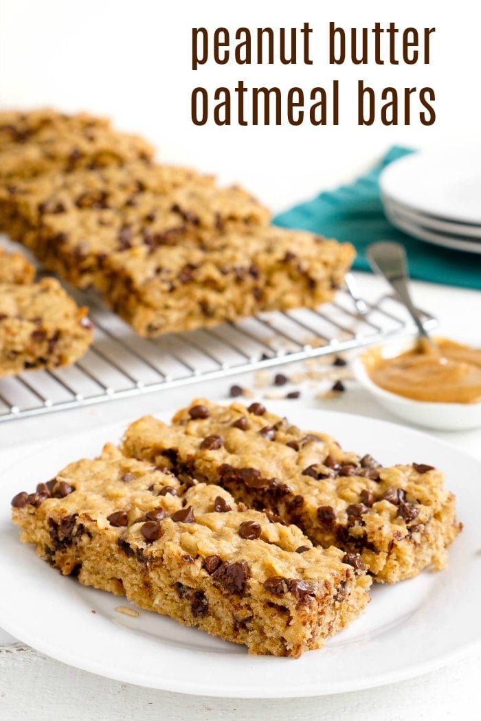 Peanut butter oatmeal bars are the perfect healthy snack!