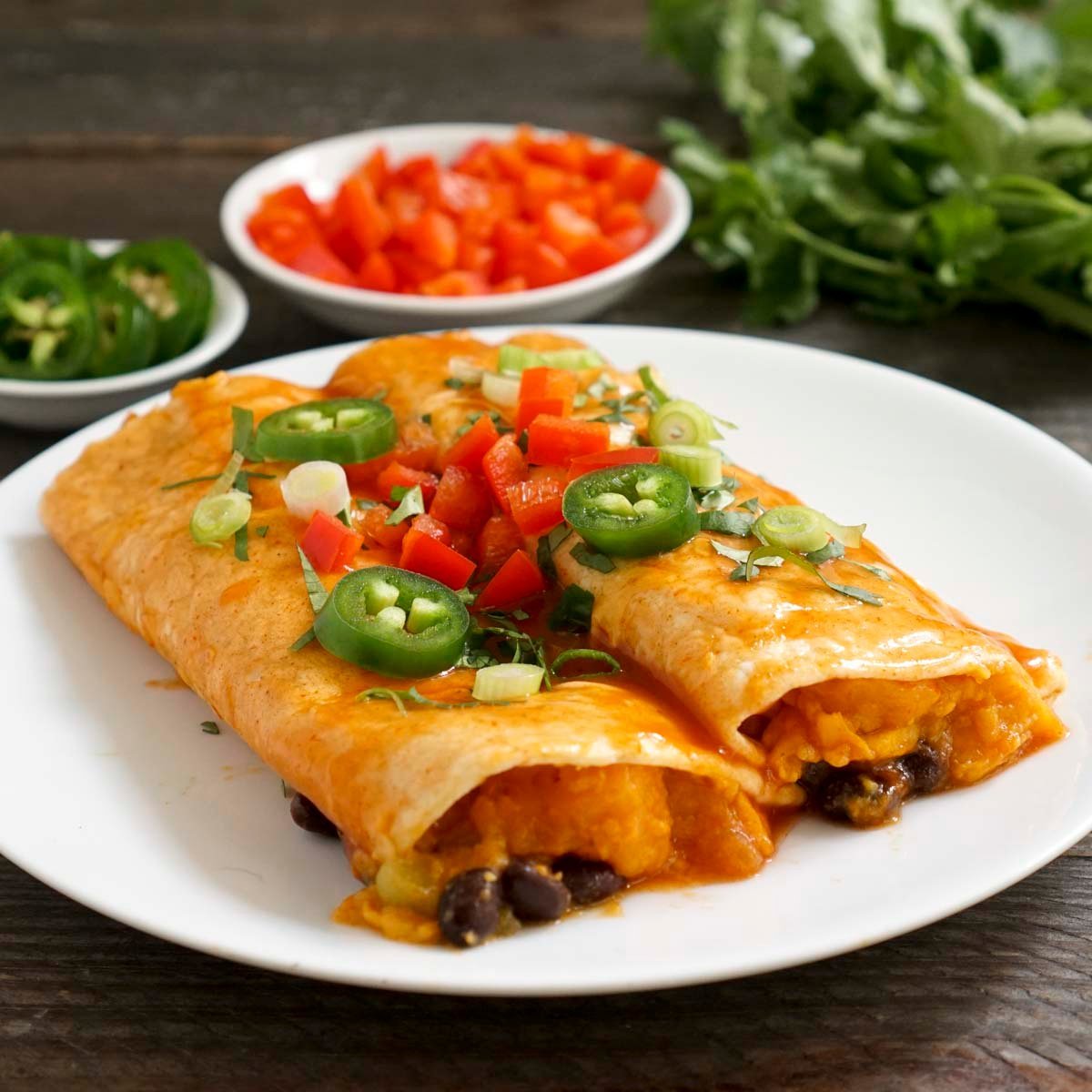 Sweet Potato Black Bean Enchiladas